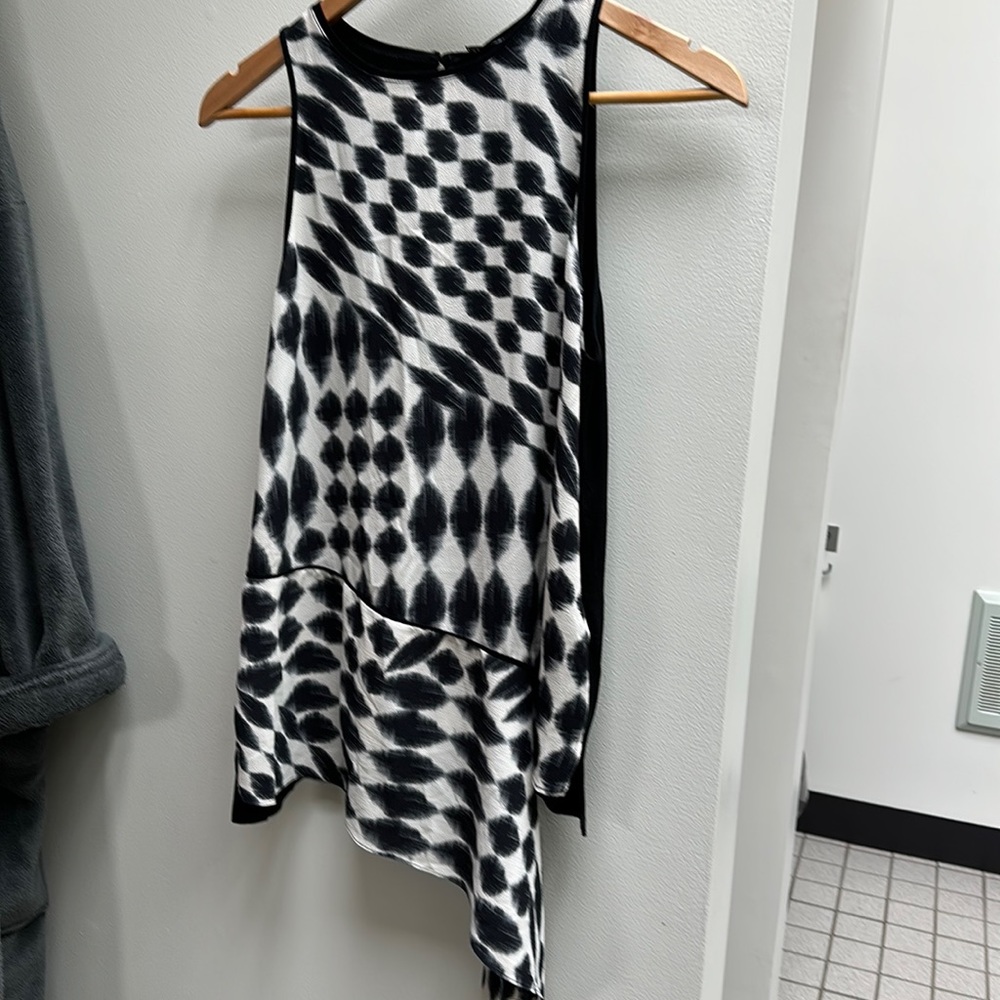Zara NWT print top sleeveless asymmetrical sash